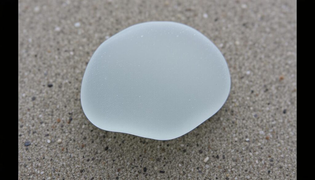Generate an image of a gray sea glass piece