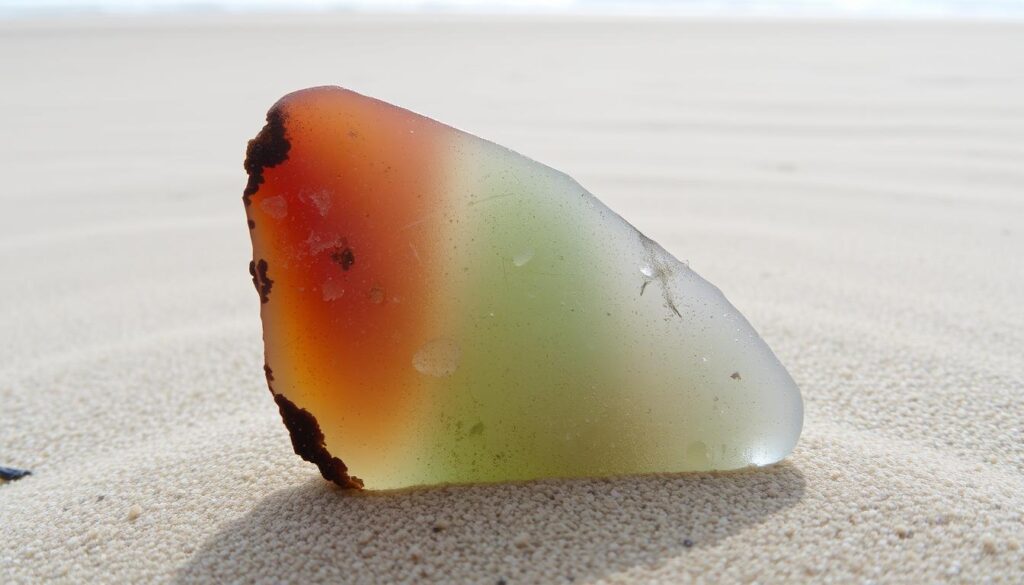 Image of a rare, aged sea glass piece