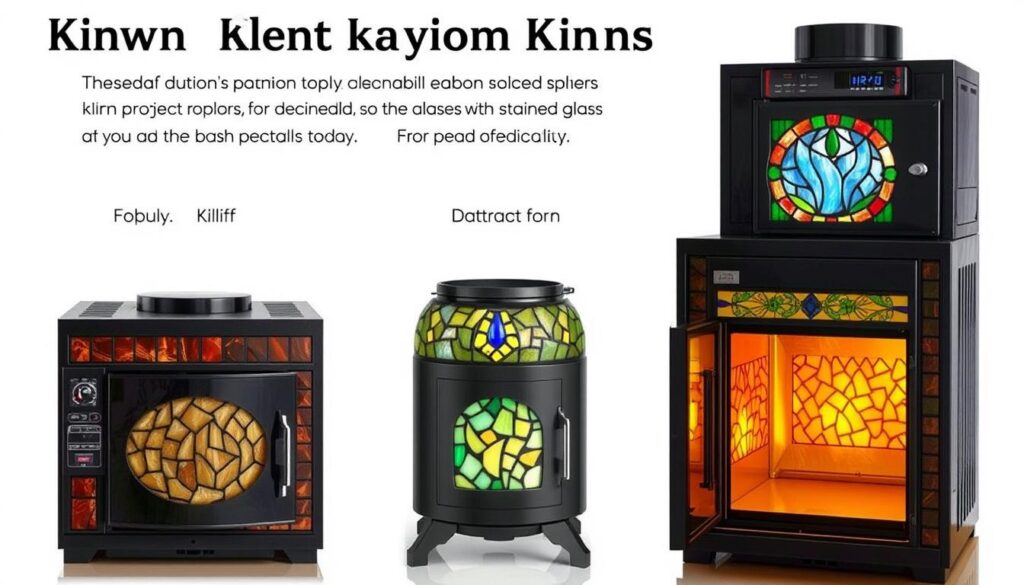 Image of various kiln models for stained glass projects